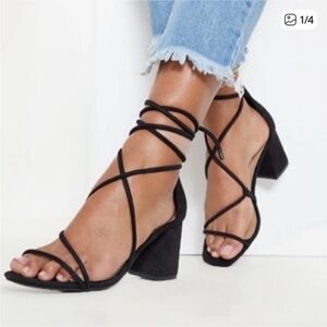 PrettyLittleThing Elegant Black Strappy Sandals